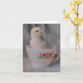 ヴィンテージ・ティーカップでOccurious Digital Artをチェック カード (黄色い花)