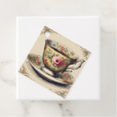 ヴィンテージ ティーカップ フローラル ブライダル シャワー ティーパーティー フェイバータグ (インサイチュ)