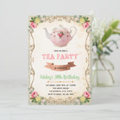 ヴィンテージ ティーパーティーのテーマ 招待状 (スタンド正面)