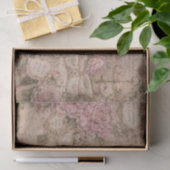 ヴィンテージ ティーパーティー ピンクの芍薬 手書きの手紙 薄葉紙 (ギフト)