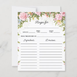 ヴィンテージ ティーパーティー フローラル 縦型 レシピ カード