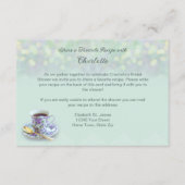 ヴィンテージ ティーパーティー ブライダルシャワー グリーン レシピ エンクロージャーカード (正面)