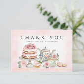 ヴィンテージ ティーパーティー ブライダルシャワー 感謝カード (スタンド正面)