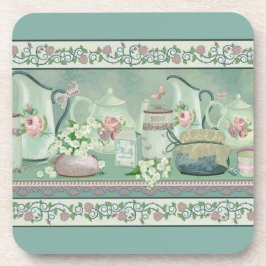 ヴィンテージ ティール ティー & ローズ コースター