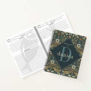 ヴィンテージ ティール ブード ウィリアム モリス ファミリー レシピ ノートブック