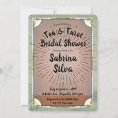 ヴィンテージ ティー タロット ウィッチー ケトル ブライダル シャワー 招待状 (裏面)