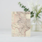 ヴィンテージ-テキサス州鉄道網図（1885年） ポストカード (スタンド正面)