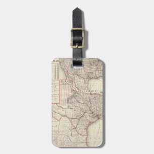 ヴィンテージ-テキサス州鉄道網図（1885年） ラゲッジタグ