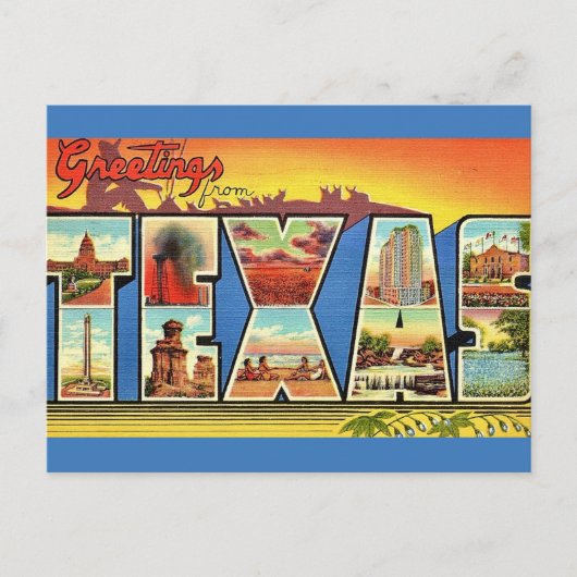 ヴィンテージ テキサス州 挨拶カード ポストカード (正面)