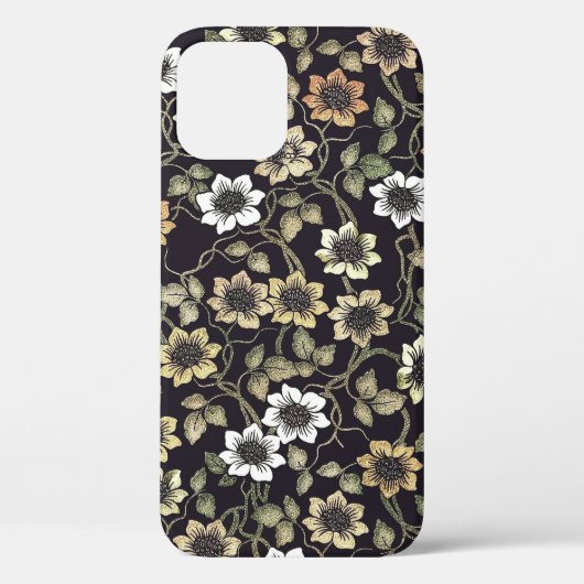 ヴィンテージ テクスチャ アネモネ フラワー背景 | Case-Mate iPhoneケース (裏面)