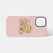 ヴィンテージ・テディベアとワイルドフラワーのお祝い iPhoneケース (裏面横)