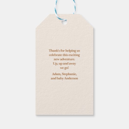 ヴィンテージ テディベア アップ・アップ・アウェイ 男女兼用 ギフトタグ (裏面)