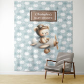 ヴィンテージ テディベア パイロット ベイビーシャワー フォト バナー タペストリー (インサイチュ)