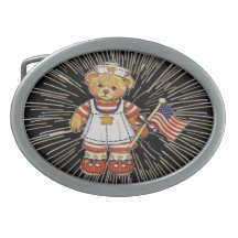 ヴィンテージ テディベア 花火のベルト バッジ