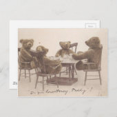 ヴィンテージ テディベア、蜂蜜が好きですか？ ポストカード (正面/裏面)