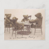 ヴィンテージ テディベア、蜂蜜が好きですか? ポストカード (正面)