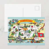 ヴィンテージ テネシー州地図 ポストカード (正面/裏面)
