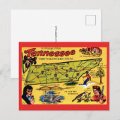 ヴィンテージ テネシー州 マップ ポストカード (正面/裏面)