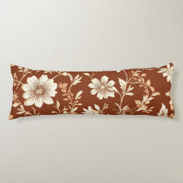 ヴィンテージ テラコッタ シームレス ボヘミア フラワー パターン ボディピロー