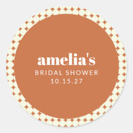 ヴィンテージ テラコッタ ジオメトリック ブライダル シャワー オーダーメイド ラウンドシール