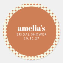 ヴィンテージ テラコッタ ジオメトリック ブライダル シャワー カスタム