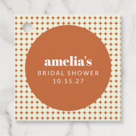 ヴィンテージ テラコッタ ユニーク ブライダルシャワー カスタム フェイバータグ