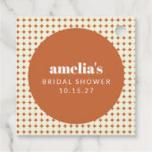 ヴィンテージ テラコッタ ユニーク ブライダルシャワー カスタム フェイバータグ (裏面)