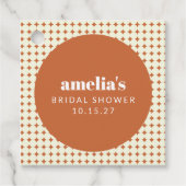 ヴィンテージ テラコッタ ユニーク ブライダルシャワー カスタム フェイバータグ (正面)