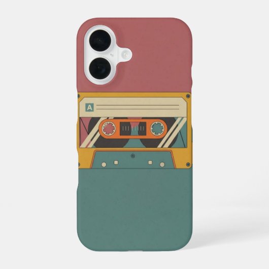 ヴィンテージ テープカセット iPhone 16ケース (裏面)