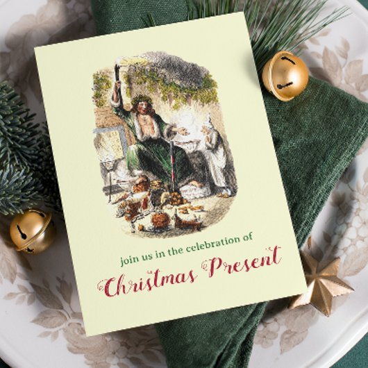 ヴィンテージ ディケンズ クリスマスの幽霊 クリスマス・キャロル パーティー 招待状