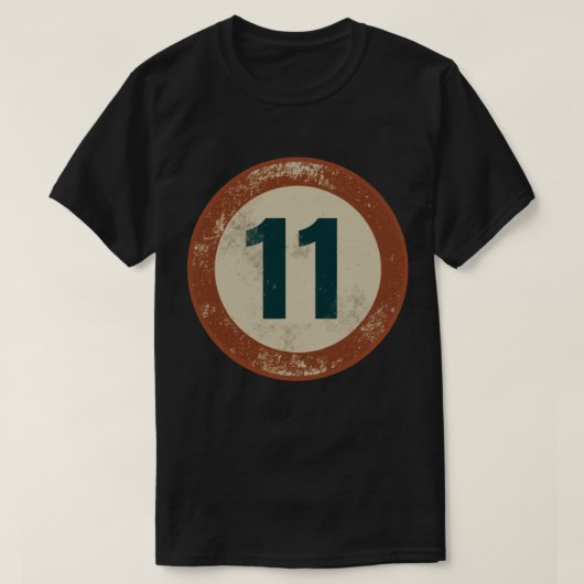 ヴィンテージ ディストressed ナンバー11 tシャツ (デザイン正面)