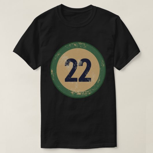 ヴィンテージ ディストressed ナンバー22 tシャツ (デザイン正面)