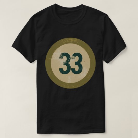 ヴィンテージ ディストressed ナンバー33 tシャツ (デザイン正面)