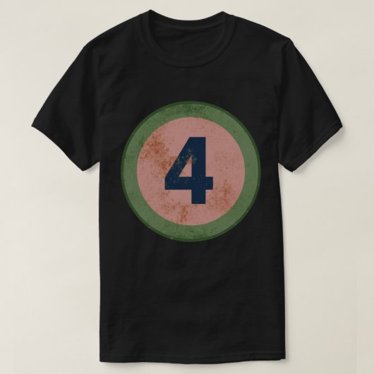 ヴィンテージ ディストressed ナンバー4 tシャツ (デザイン正面)