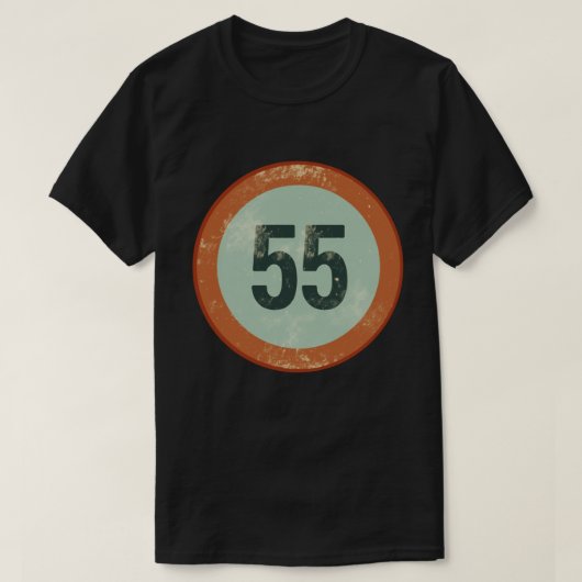 ヴィンテージ ディストressed ナンバー55 tシャツ (デザイン正面)