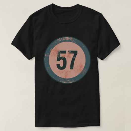 ヴィンテージ ディストressed ナンバー57 tシャツ (デザイン正面)