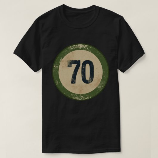 ヴィンテージ ディストressed ナンバー70 tシャツ (デザイン正面)