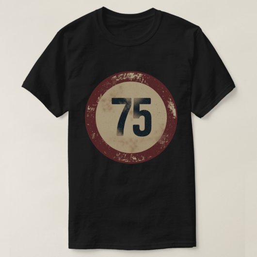 ヴィンテージ ディストressed ナンバー75 tシャツ (デザイン正面)