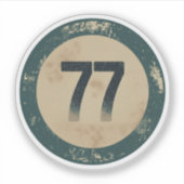 ヴィンテージ ディストressed ナンバー77 シール (正面)