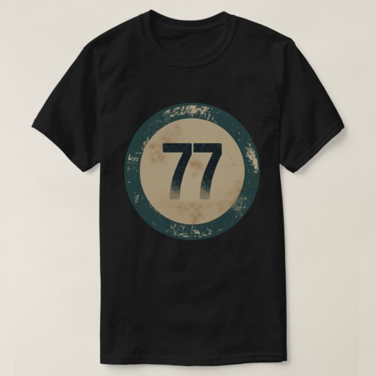 ヴィンテージ ディストressed ナンバー77 tシャツ (デザイン正面)
