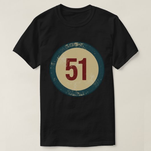 ヴィンテージ ディストressed ナンバー 51 tシャツ (デザイン正面)
