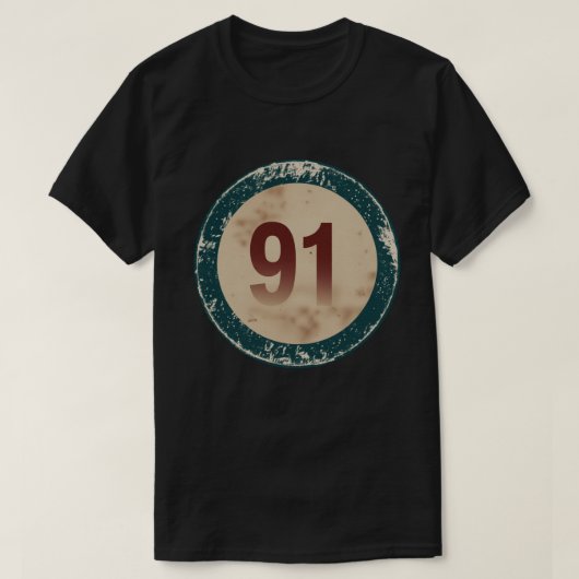 ヴィンテージ ディストressed ナンバー 91 tシャツ (デザイン正面)