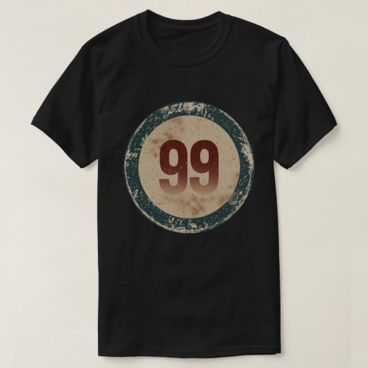 ヴィンテージ ディストressed ナンバー 99 tシャツ (デザイン正面)