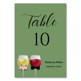 ヴィンテージ・ディナー・パーティーの新婦新郎 ワインボトル ウェディング テーブルナンバー