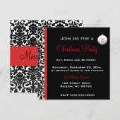 ヴィンテージ ディバイン ダマスク レッド 招待状 (正面/裏面)