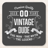 ヴィンテージ·デカスタムュード·エイジ スクエアペーパーコースター (正面)