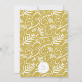 ヴィンテージ デコ フォリアージュ クラシック ホリデー パーティー 招待状 (裏面)