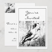 ヴィンテージ デザイン カリフォルニア クワイル パーティー 招待状 (正面/裏面)