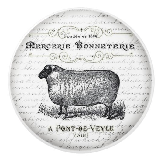 ヴィンテージ デザイン ドアまたは引き出し ハンドル セラミックノブ (正面)