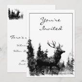 ヴィンテージ デザイン ハンター パーティ 招待状 (正面/裏面)